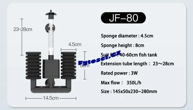 SUNSUN JF-80 Biochemický houbový akvarijní filtr 